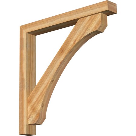 Ekena Millwork Legacy Block Rough Sawn Bracket w/ Offset Brace, Western Red Cedar, 6"W x 48"D x 48"H BKT0604X48X48LEC05RWR